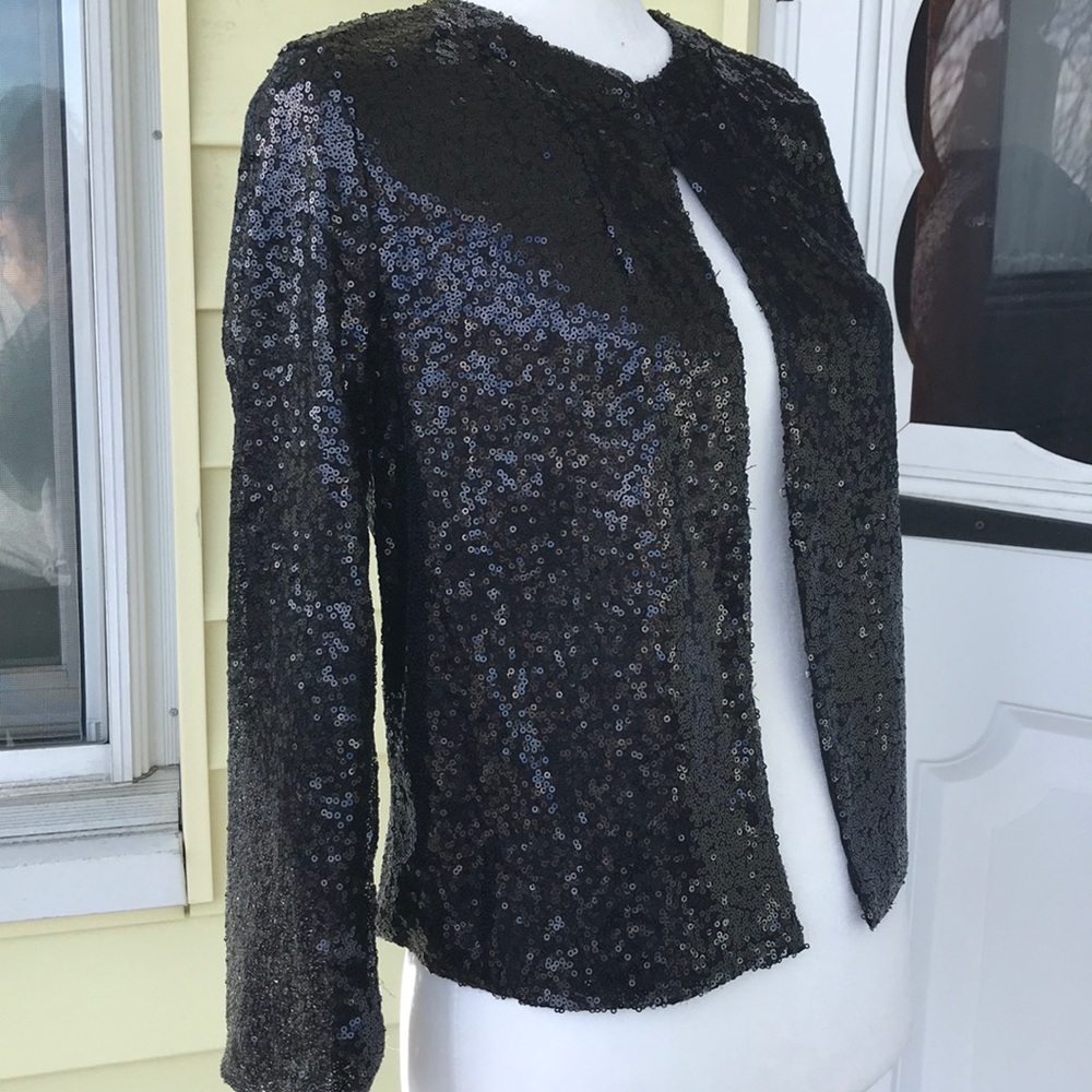 NWT lightweight black sequined jacket